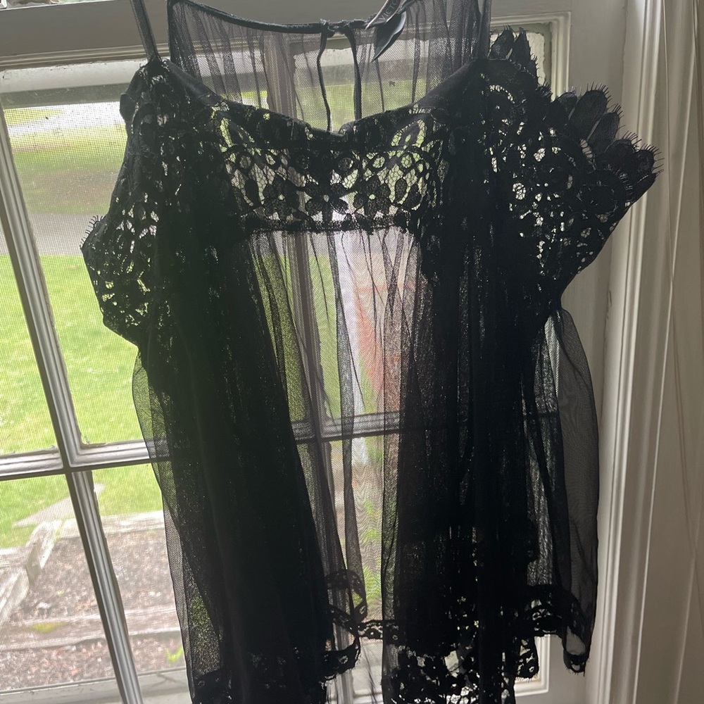 Vintage Victoria's Secret Black Lace Top